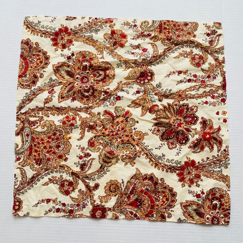 Pottery Barn Napkins Table Kitchen Dining Decor Floral Paisley Square Set of 2